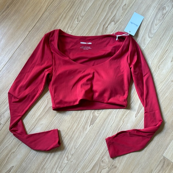 Emma Lou Red Crop Top - Picture 1 of 4